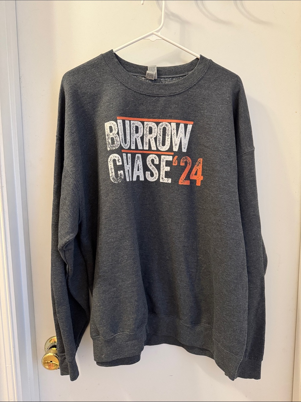 Burrow Chase '24 Charcoal Crewneck Sweatshirt
